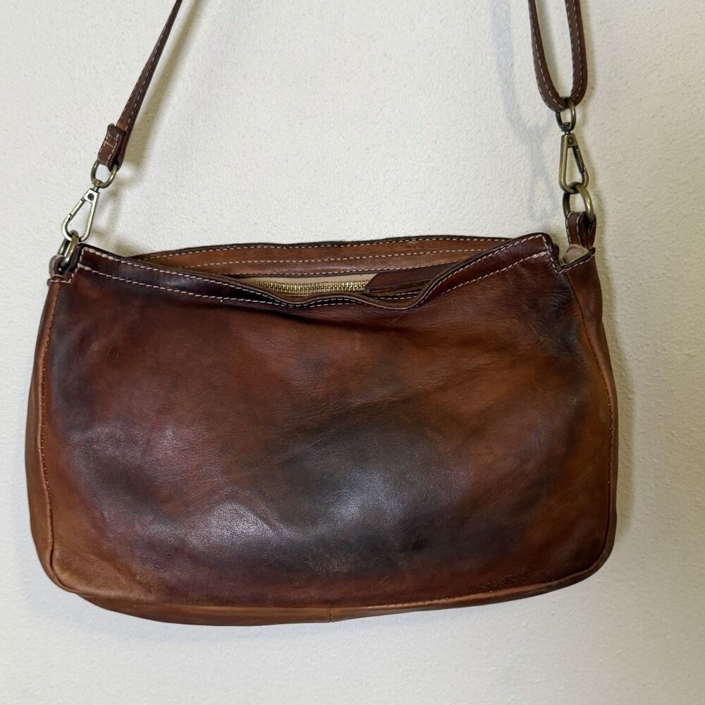 Costanza Rota Y2K Italian Leather Crossbody Bag Cognac Brown Studded Purse - Picture 3 of 10